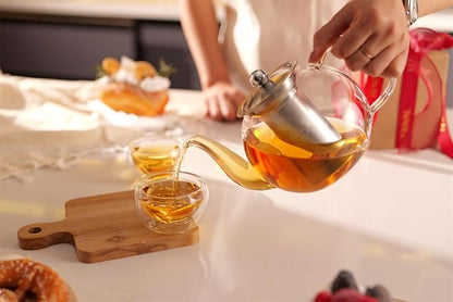 CNGLASS Tea Cups Set of 4 Double Wall Glass Tea Cup, 5.1oz Asian Insulated - Image 6