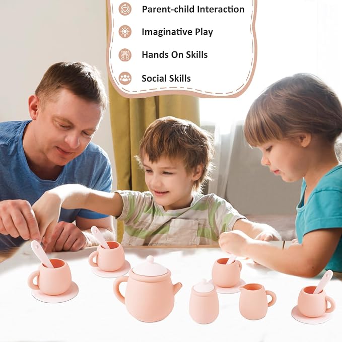 MCGMITT Silicone Tea Party Set, Toy Tea Set - Image 3