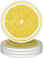 Drinks Coasters Set of 4, Lemonade Round 4" Cup Coasters, Absorbent Ceramic Stone Coasters with Cork Base, Cute Coasters for Table Home Décor, Ideal Gifts for Women Men