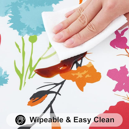 Smiry Rectangle Table Cloth Cover, Waterproof Elastic Fitted Picnic Tablecloth for 4 Foot Tables, Wipeable Flannel Backed Vinyl Tablecloths for Camping, Dining, Outdoor (Off White, 30" x 48")