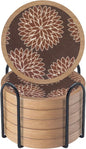 Wood Coasters Set of 6 with Holder, Cewiru Cup Mat by Unknown