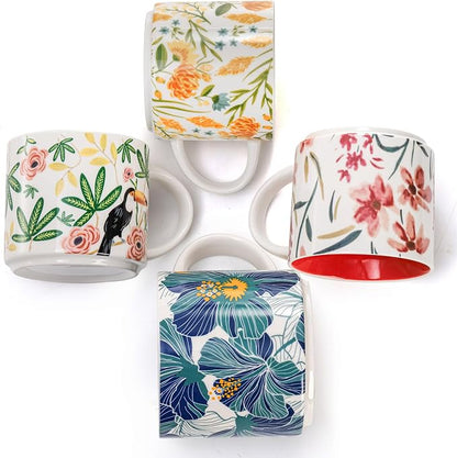 Frcctre Set of 4 Ceramic Coffee Mug Set, Large 15 Ounce Ceramic Tea Cup - Image 4