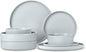 Herogo Stoneware Dinnerware Set with Salad Bowls, 8 Piece Plates and Pasta Cereal Bowls for 2, Kitchen Dinner Dish Set, Dishwasher & Microwave Safe, Speckled Light Gray