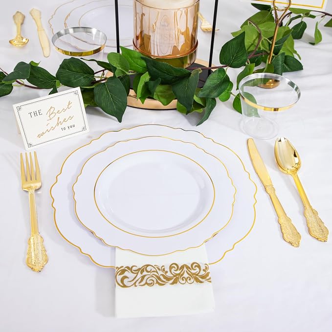 350 Pieces Gold Disposable Plates - Image 7