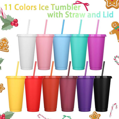 Honeydak 15 Pack Tumbler with Straw and Lid Bulk Cups - Image 3