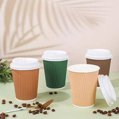 Whaline 100Pcs Woodland Themed Disposable Coffee Cups - Image 4