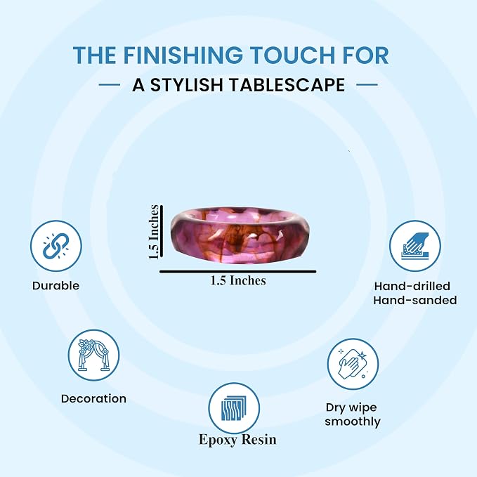 Resin Napkin Rings, Spring Color Epoxy Holders | Epoxy resin, glossy finish - Image 3