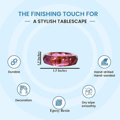 Resin Napkin Rings, Spring Color Epoxy Holders | Epoxy resin, glossy finish - Image 3