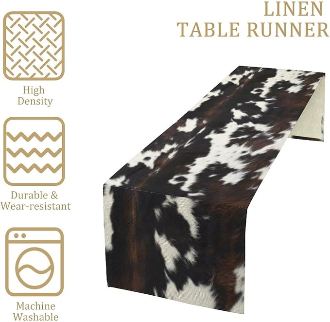 Cow Print Table Runner, 13x36 Inch - Image 4