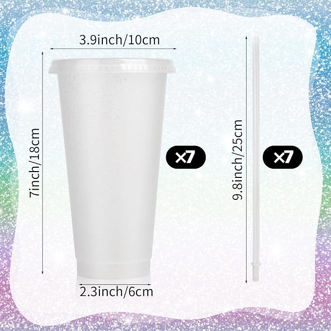 Hooqict 7 Pack Reusable Plastic Cups - Image 2