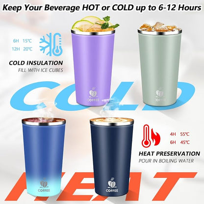 Insulated Travel Coffee Mug Reusable Coffee Tumbler Cup - Image 4