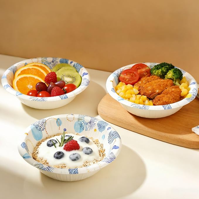 30 Pcs Paper Bowls 8 oz, Disposable Small Paper Bowls, Soak Proof, Cut Proof - Image 6