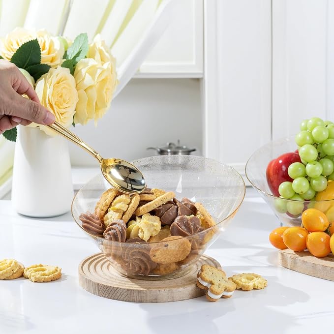 bUCLA 12 Pack Gold Glitter Plastic Serving Bowls - 20 OZ Disposable Snack - Image 6