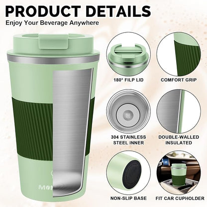 MOMSIV 17oz Travel Coffee Mug, Insulated Coffee Cup - Image 5
