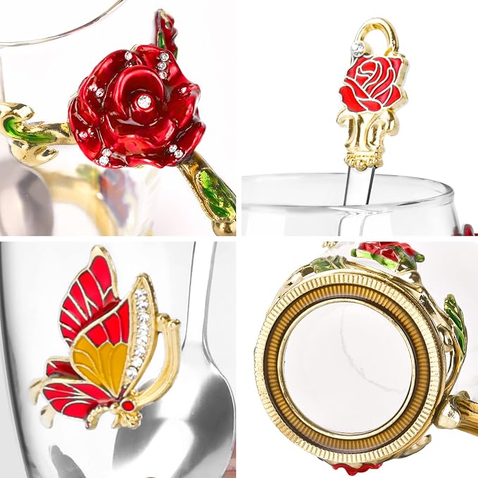 OEAGO Gifts for Women Mom Mothers Tea Cup Best Birthday Butterfly Rose Gifts - Image 5