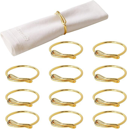 wonlex Gold Napkin Rings Set of 12, Elegant Modern Napkin Ring Buckles Cute by wonlex