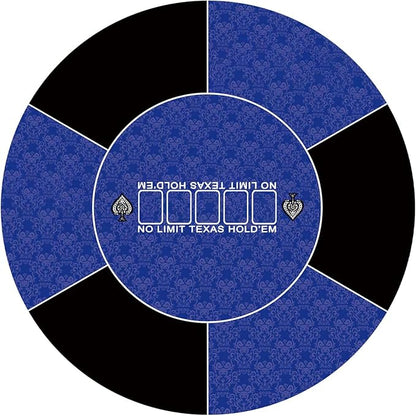 nuveti 24/31/47/55/63inch Round Poker Mat for Texas Holdem | Portable Poker Table Top with Art Deco Layout Print 6-8 Player Game Layout Mat to Play Cards, Poker Games, Blackjack, Casino