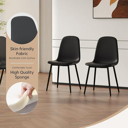 Modern Dining Table and Chairs Set of 6, 7 Piece Kitchen Table and Chairs for Kitchen Dining Room, Apartment
