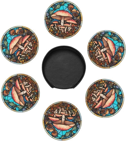 Mushroom Coasters for Drinks, Mushroom Decor Bar Drink Coasters for Coffee Table - Image 4