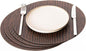 Nikalaz Round Placemats Set (Pack of 4) Recycled Leather Table Mats 15 inches, Kitchen Dining Table Decor by Nikalaz (Crockodile)