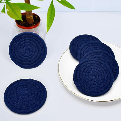 ABenkle Woven Coasters for Drinks Set of 6, Boho Absorbent Drinking Coaster - Image 7
