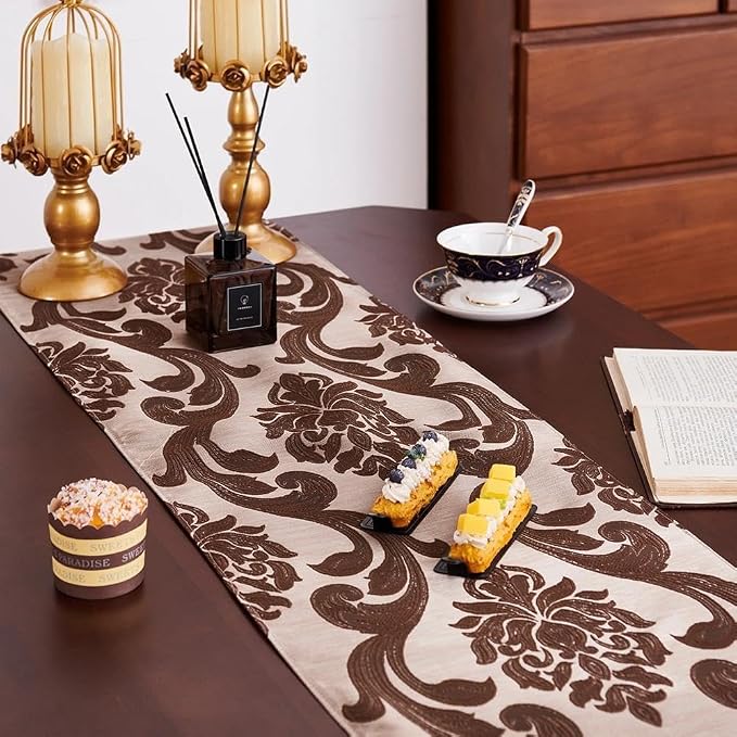 NAPEARL Elegant Luxury Damask Table Runner - Image 7
