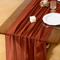 6pcs Terracotta Cheesecloth Table Runner Summer Gauze 120 Inch Rustic Boho by Socomi