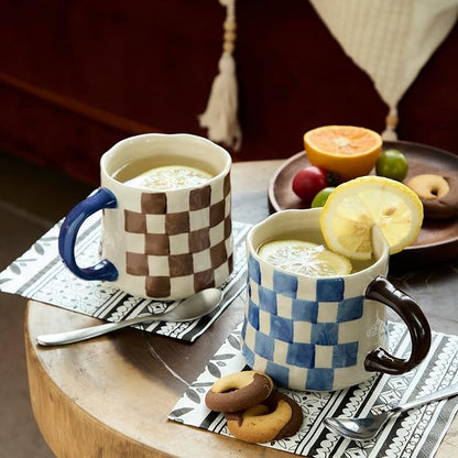 Retro Checkered Ceramic Coffee Mug 16Oz - Image 5