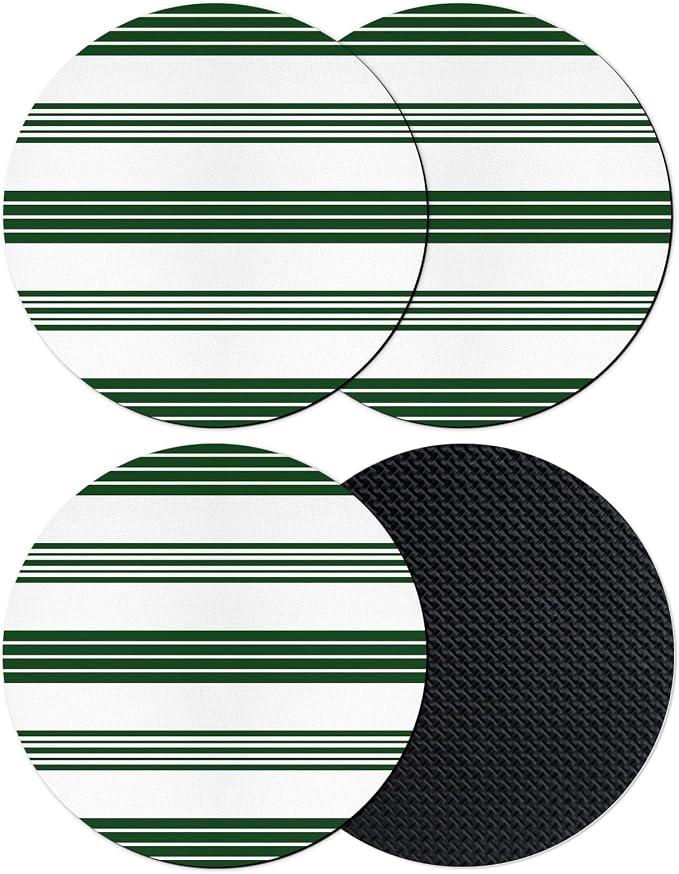 Black Striped Coasters Set of 4, Absorbent Coasters by Unknown
