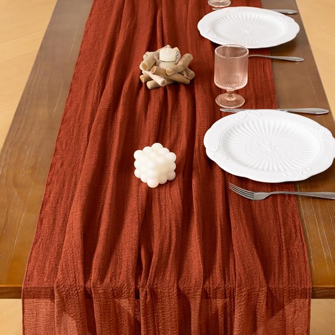 Cheesecloth Table Runner Summer Boho Wedding Shower Party Home Decor | - Image 5