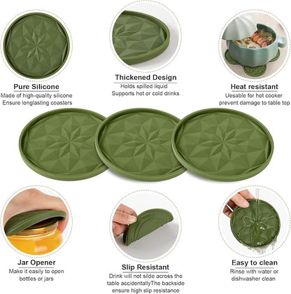 OIAHOMY 8 Pcs Coasters with Holder - Image 3