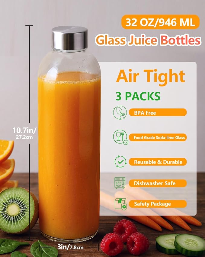 Zukro Clear Glass Water Bottles - Image 2