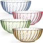 Fasmov 4 Pack Plastic Serving Bowls, Plastic Salad Mixing Bowls, 74oz Break by Fasmov