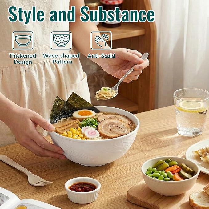Soup Bowl 40 OZ, Thick Wheat Straw Bowl - Image 6