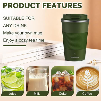 MOMSIV 12oz Travel Coffee Mug, Insulated Coffee Cup - Image 4