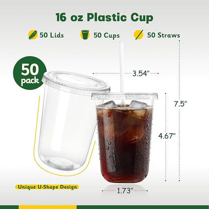 50 Pack 16 oz Round Bottom Plastic Cups - Image 2