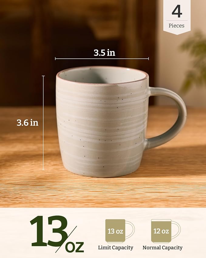 famiware Coffee Mugs Set of 4, Meteor 13 oz Ceramic Mug Cup Set - Image 4