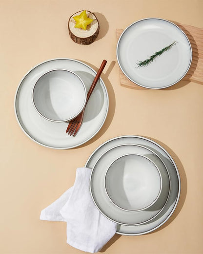 18 Piece White Stoneware Dinnerware Set - Image 4