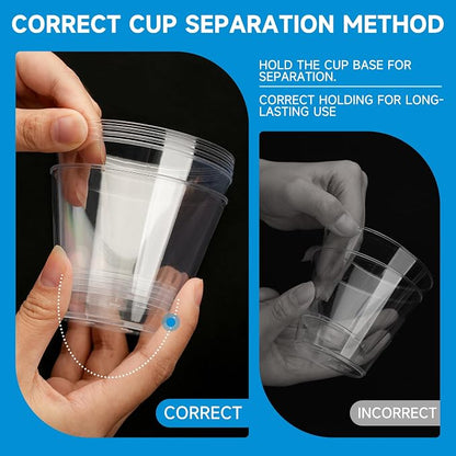 RACETOP 9 oz Clear Plastic Cups 100 packs, Disposable Plastic Party Cups - Image 6