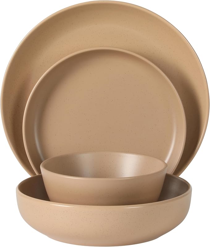 Gibson Elite Leeds Court Plates and Bowls Sets, 16-Piece Stoneware Dinnerware - Image 8