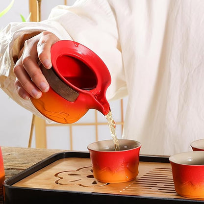 LURRIER Gongfu tea sets, Portable Ceramic TeaSet, Asian Tea sets - Image 4