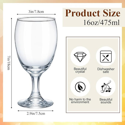 Patelai Set of 48 Water Goblet, 16 oz Clear Drinking Glasses Bulk Dishwasher - Image 2