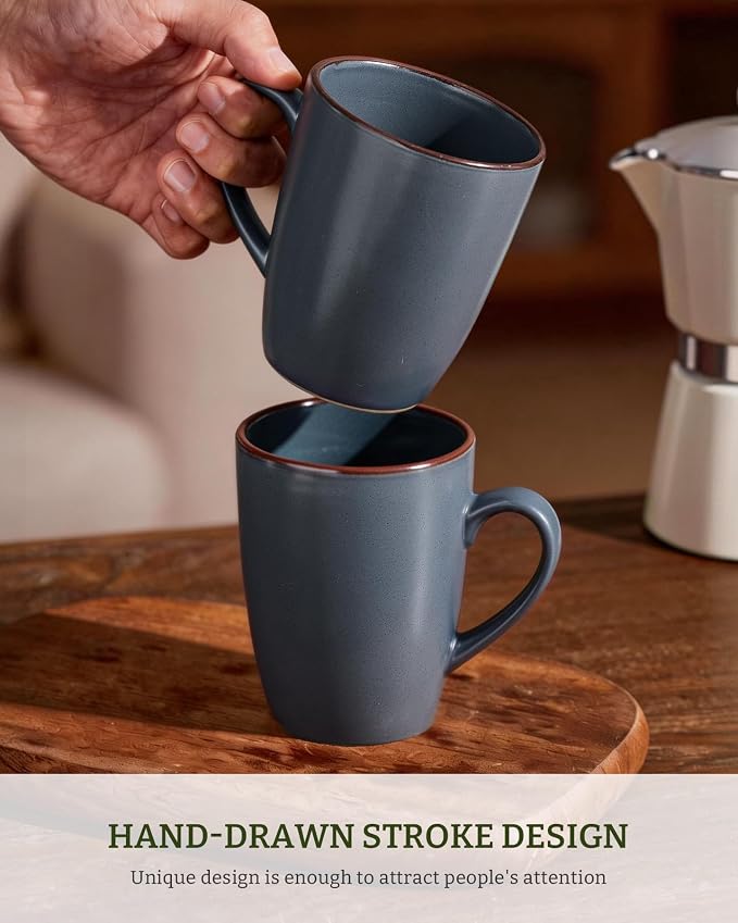 famiware Venus Coffee Mugs Set of 8, 13 oz Ceramic Stoneware Mug Cup Set | - Image 3