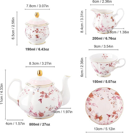 fanquare 21 Pieces British Porcelain Tea Set - Image 6