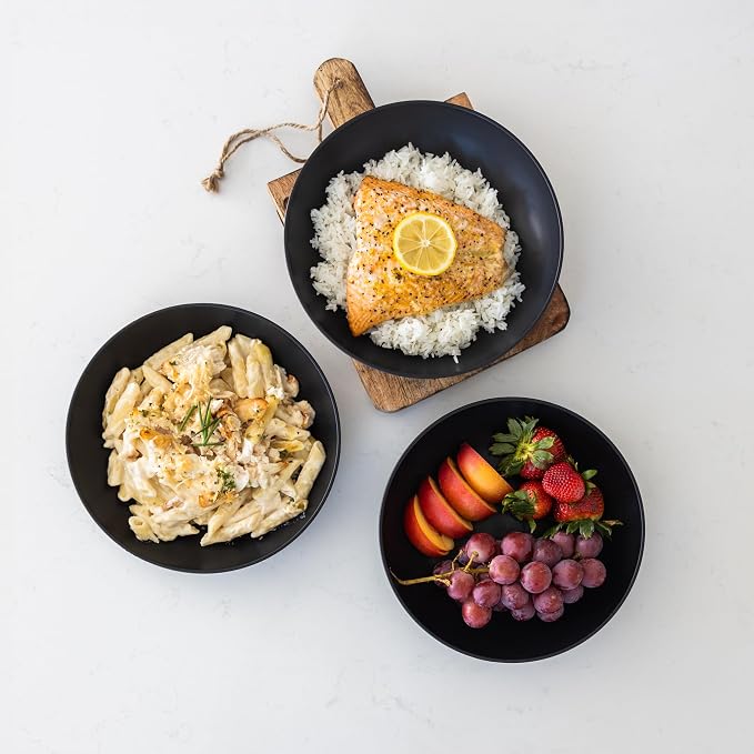 Grow Forward Premium Wheat Straw Pasta Bowls - 42oz Unbreakable Wide & Shallow - Image 5