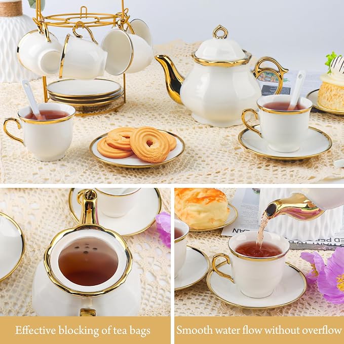 Porcelain Tea Set European Ceramic Tea Cup Saucer Gift Sets - Image 5