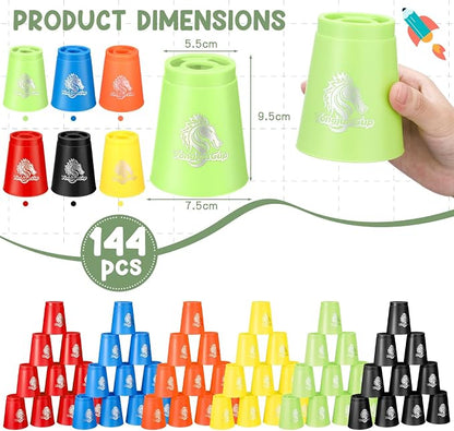 Libima 144 Pcs Sports Stacking Cups Set Stack Cup Party Game Speed Training Game - Image 2