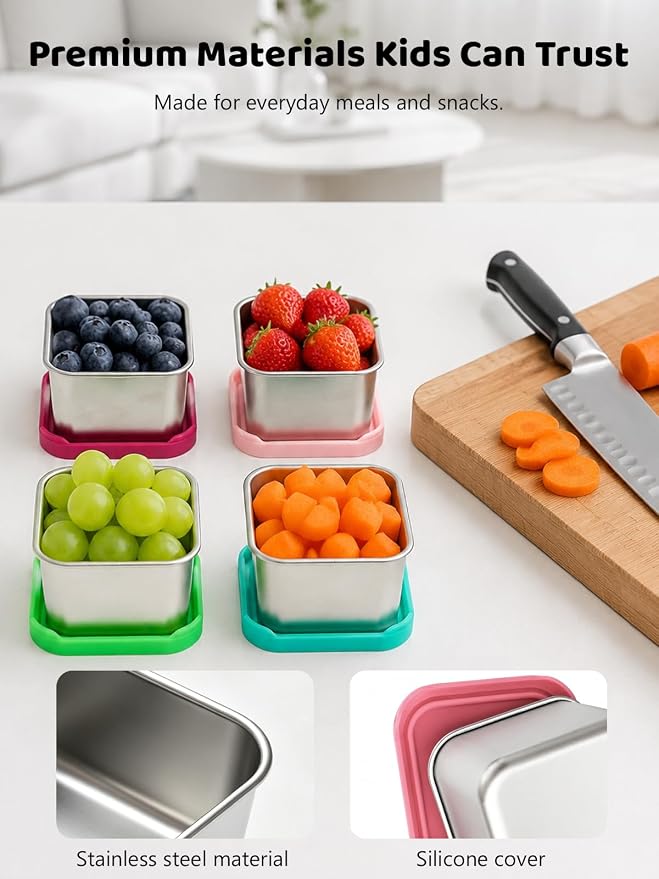 HTEVW 6 Pack Stainless Steel Snack Containers - Image 5