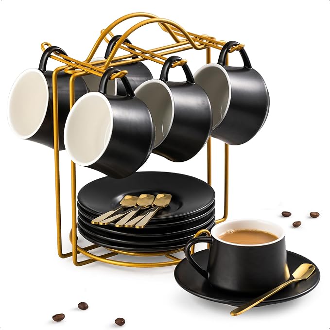 YHOSSEUN Espresso Cups Set of 6, 4 OZ Expresso Shots Cup by YHOSSEUN