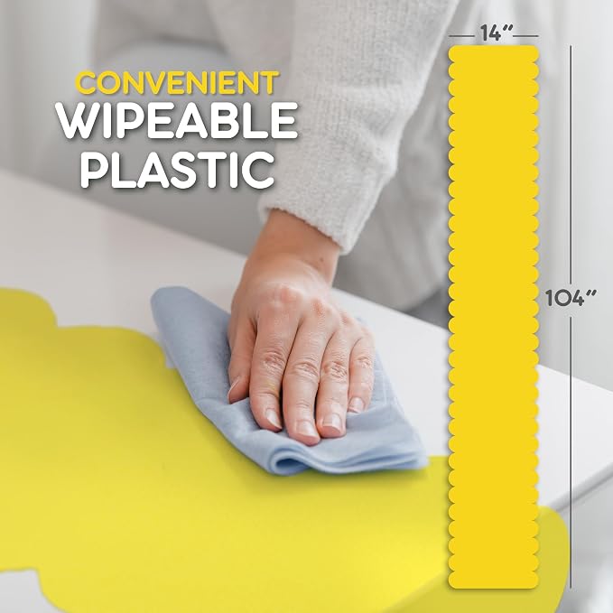 Yellow Scallop Table Runner, Disposable Plastic, 5 Pack - Image 6